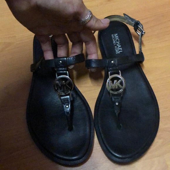 Leather MK T-Strap Sandal - Picture 2 of 7